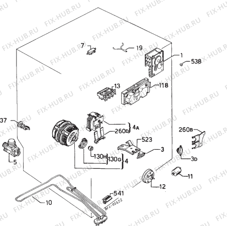Взрыв-схема посудомоечной машины Zanussi ID5240 - Схема узла Electrical equipment 268